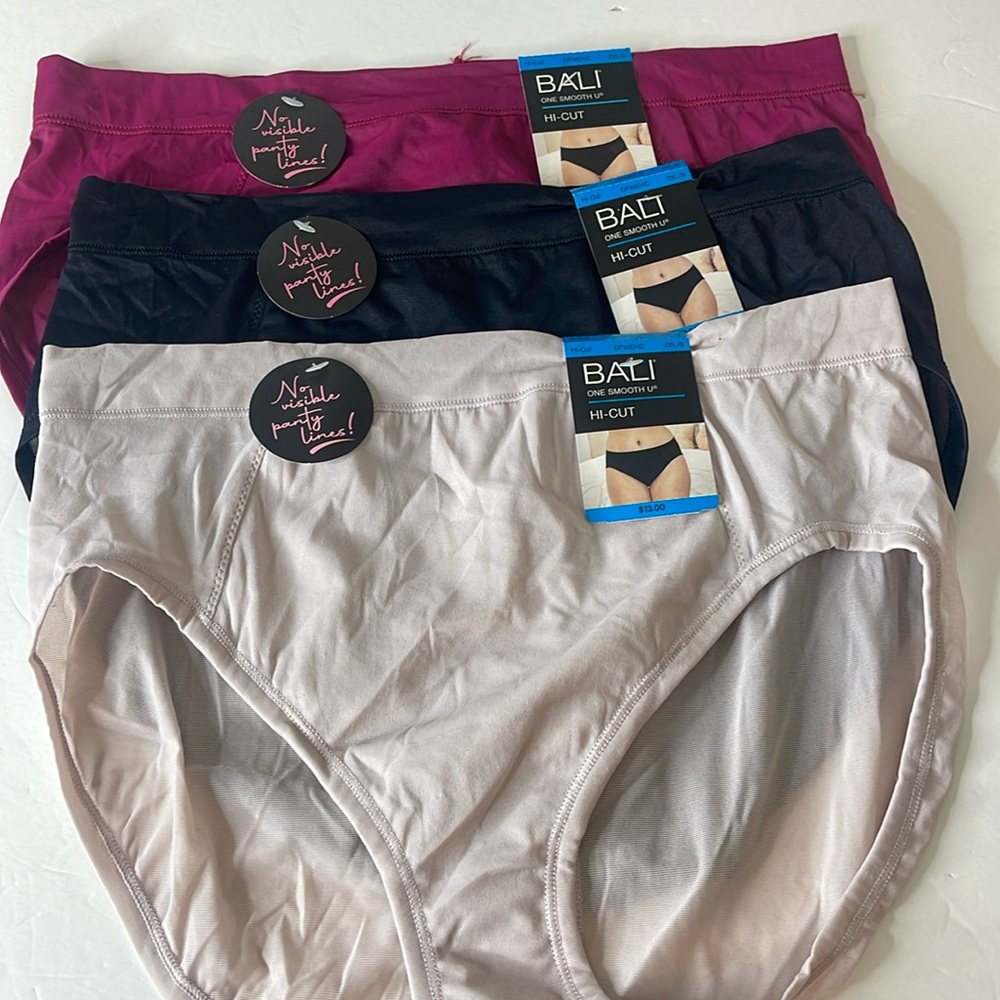 Bali One Smooth U Hi Cut Panties 3 Pairs Size XXL / 9